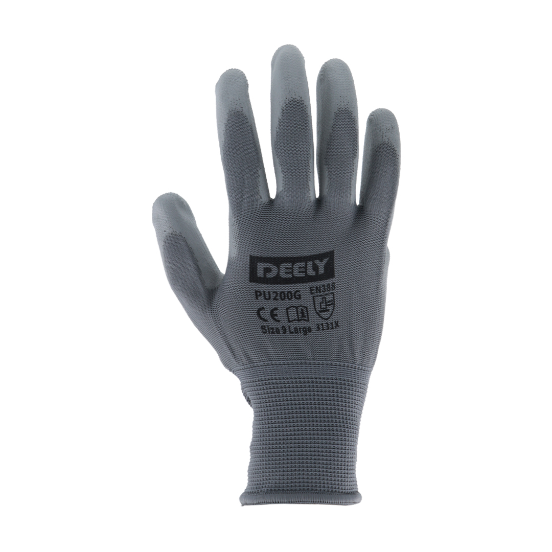 Gloves PU coated Nylon knitted grey OTBR 2